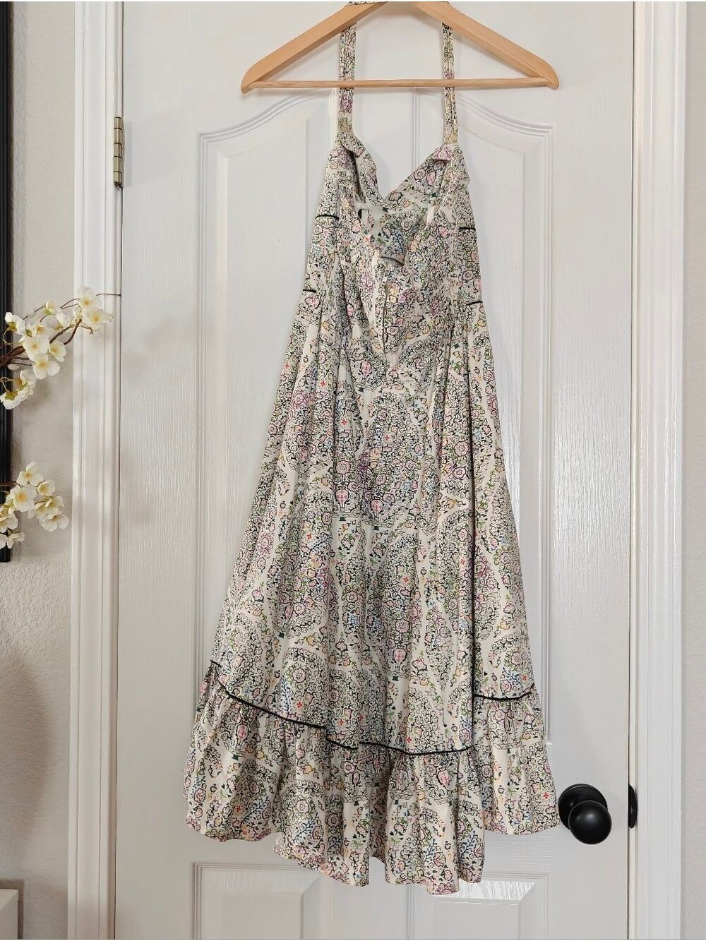 Anthropologie Girls from Savoy Halter Dress Ruffle Multi Color Print Size 2 - Picture 15 of 15